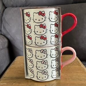 Hello Kitty by Blue Sky Ceramic Mugs with Pink and Red Handle (9)